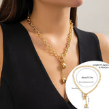 Trendy Lock and Key Pendant Necklace Chunky Thick Chain Jewelry for Women Fashion Ladies Accessories on the Neck Gift for Her
