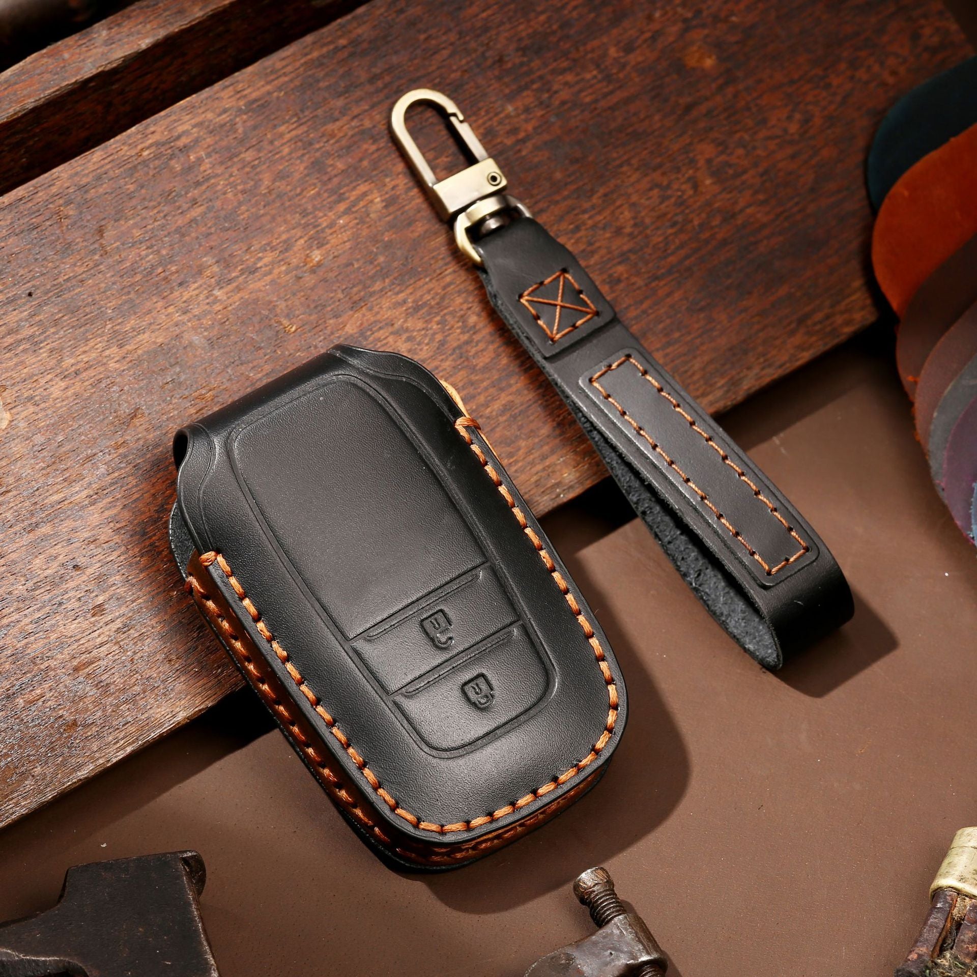 Genuine Leather Car Key Cover | High-End Luxury Key Fob Protector