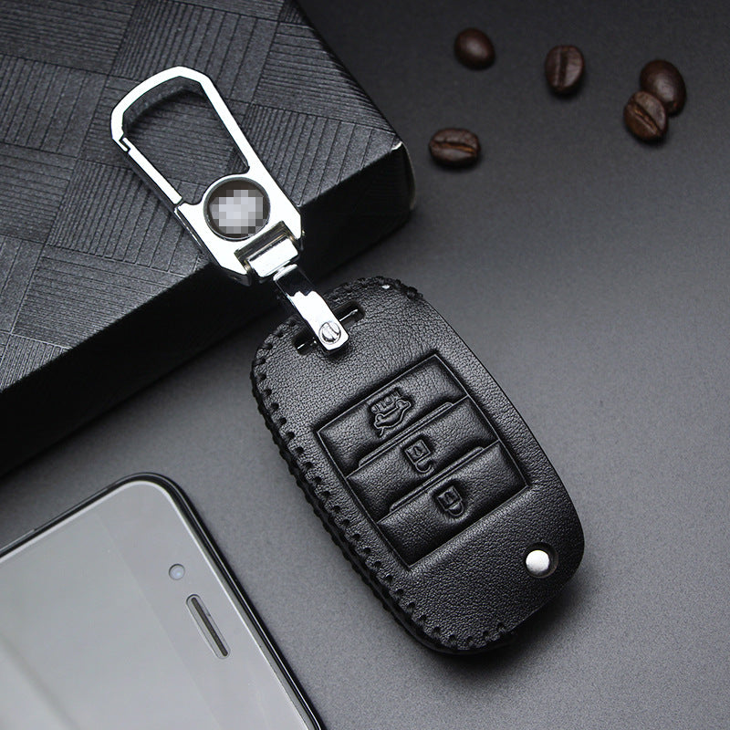 Genuine Leather Car Key Fob Cover | Premium Real Leather Protective Case