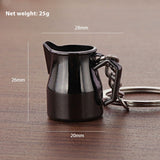 Metal 3D Coffee Keychain Durable Zinc Alloy Car Key Pendant Espresso Machine Replica Unique Coffee Lover Gift