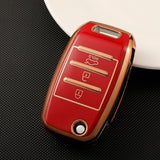 Luxury Car Key Case with Golden Edge | Gold Trim Key Fob Protective Cover