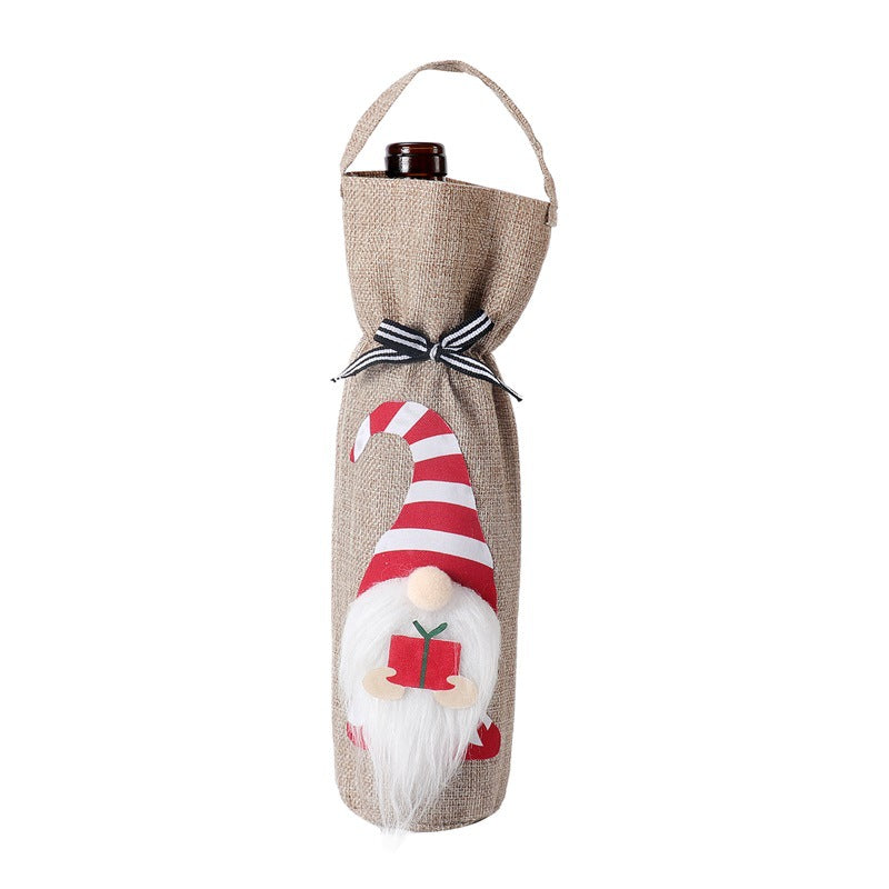 Christmas Bottle Cover Decoration Festive Wine & Spirits Sleeve Holiday Table Decor Supplies Reusable Gift Bag