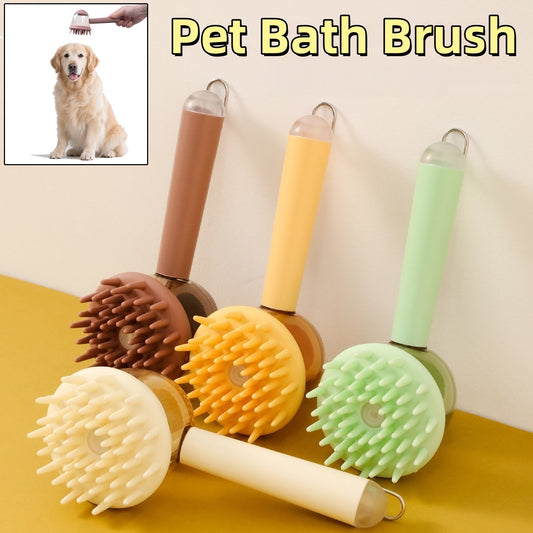 Multi-functional Pet Shower Brush 3-in-1 Foaming Massage & Deshedding Tool Anti-Frizz Beauty Brush for Pets