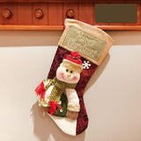 Christmas Stocking Socks Snowman, Santa, Elk Design Xmas Fireplace & Tree Ornaments New Year Candy Bag Gift Holiday Decor