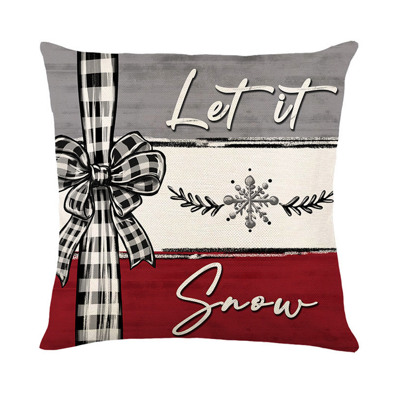Merry Christmas Cushion Cover Xmas Decor Pillowcase for Home New Year Gift & Sofa Ornament Holiday Decoration