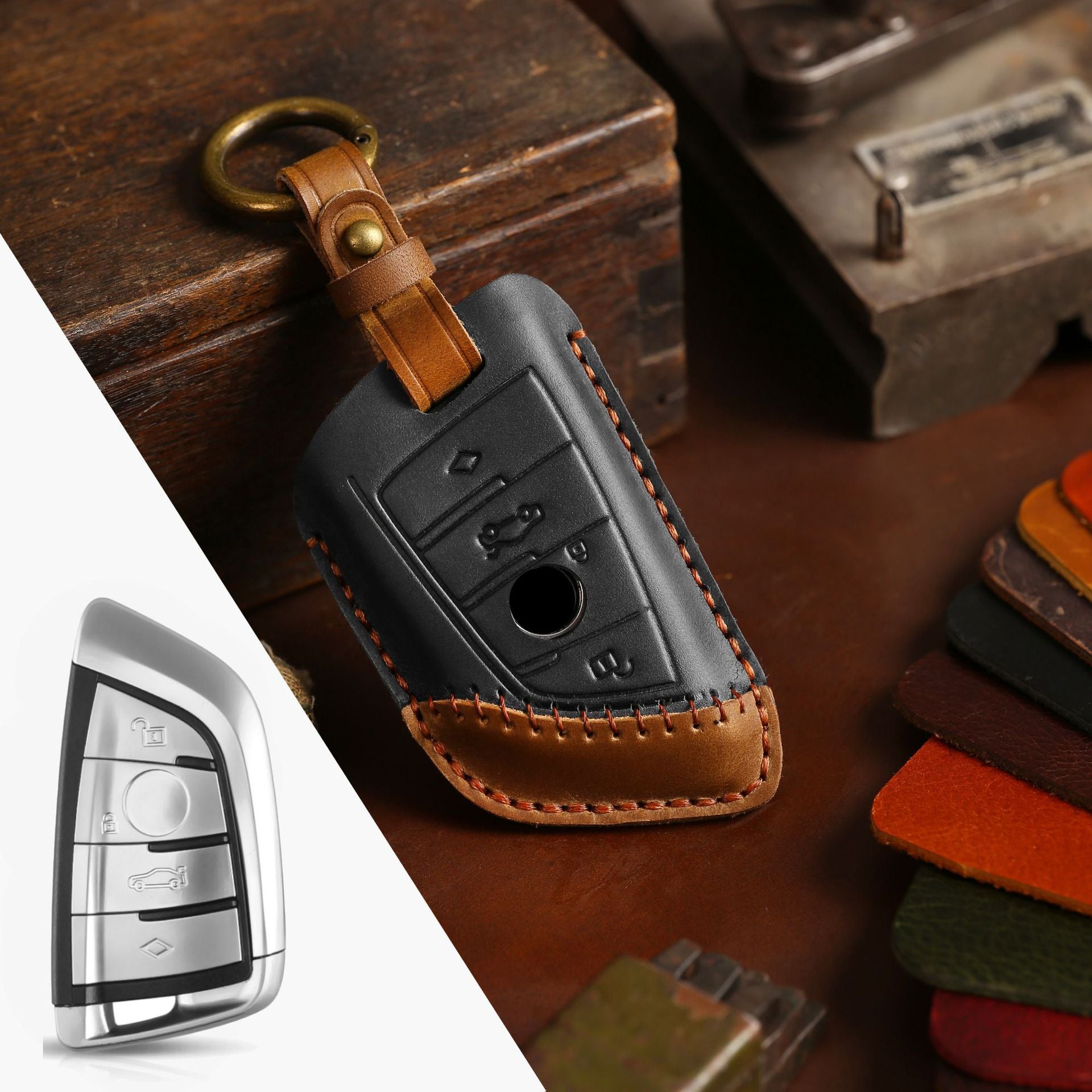 High-Quality Genuine Leather Car Key Pouch | Newly Designed Protective Sleeve