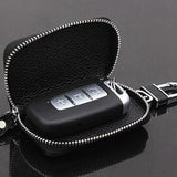 Genuine First Layer Leather Car Key Case | Luxury Litchi Grain Key Fob Cover