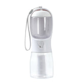 3-in-1 Portable Dog Water Bottle & Feeder Multi-functional Pet Cup with Drinking Trough, Food Dispenser, and Garbage Bag Holder