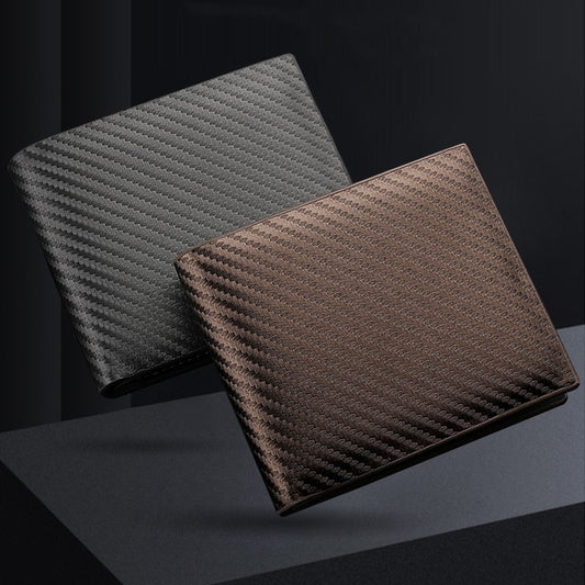 Genuine Carbon Fiber Wallet for Men | RFID Blocking Card Holder & Zipper Security