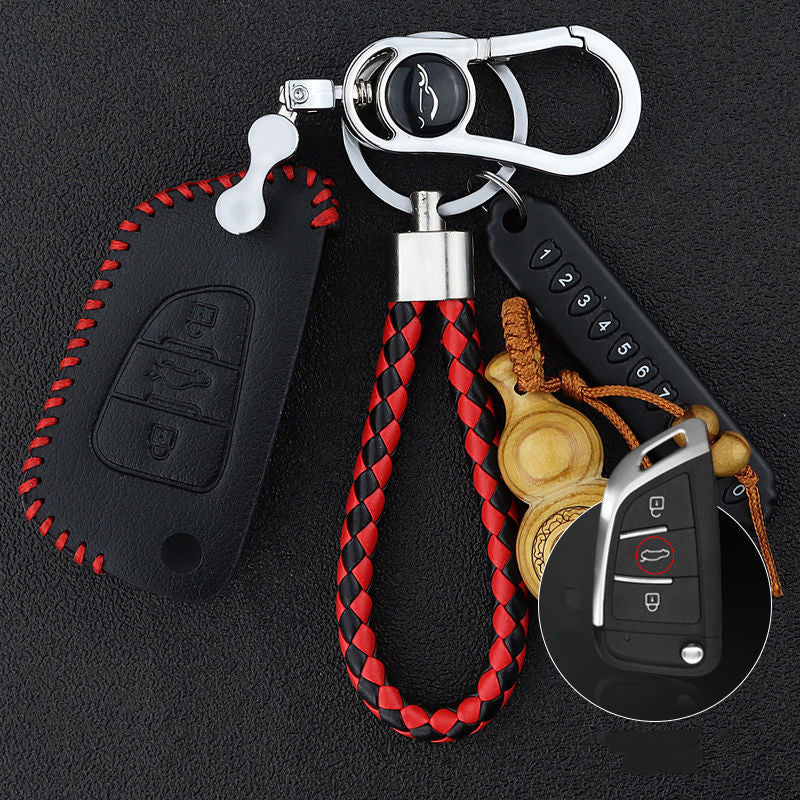 Customizable Genuine Leather Car Key Cover | DIY Modification Key Fob Case