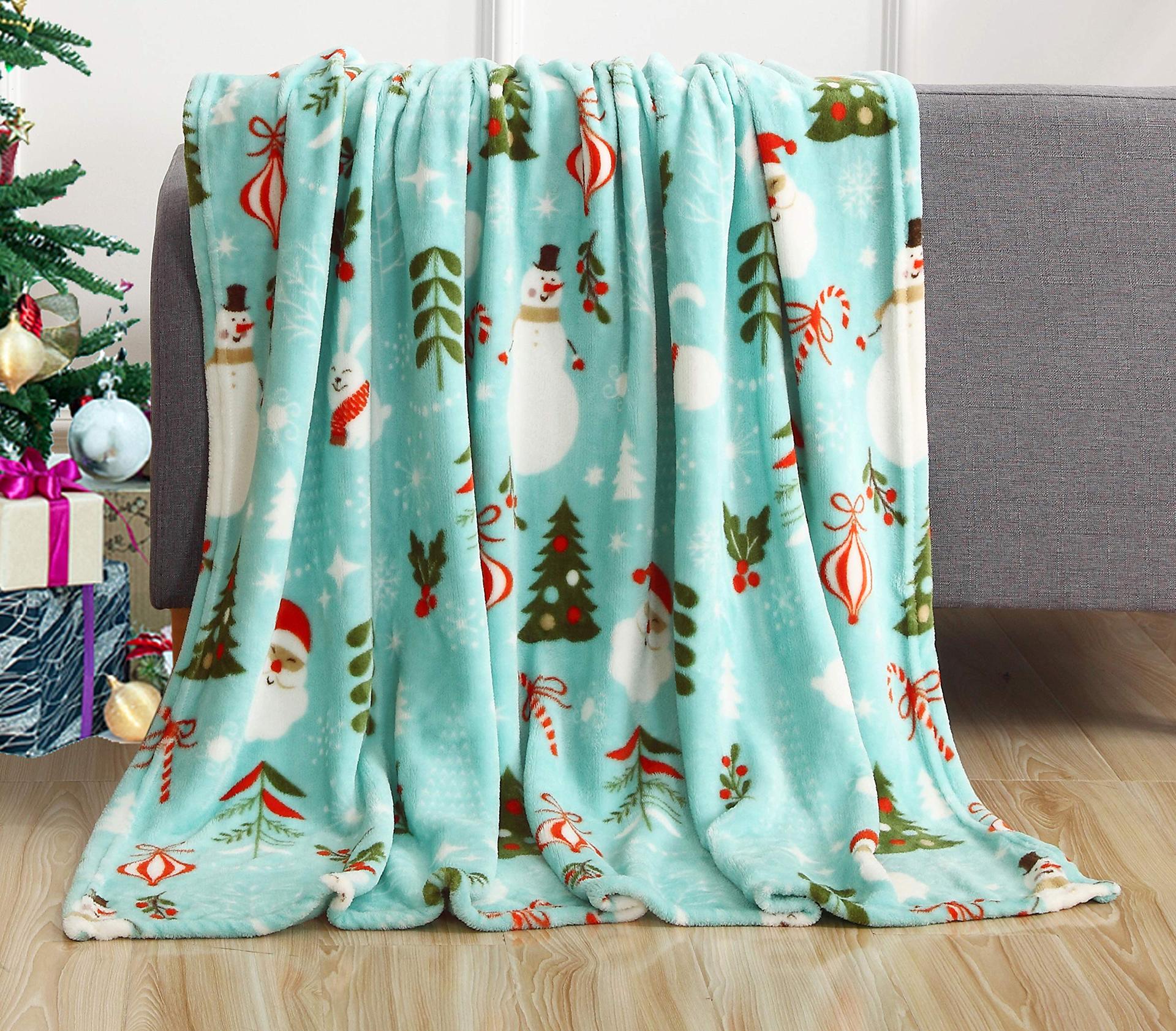 Christmas Style Blanket Cozy Holiday Gift for Home Festive Winter Throw Xmas Decor
