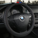 Fashionable Color Block Leather Steering Wheel Wrap | Sporty Interior Accessory