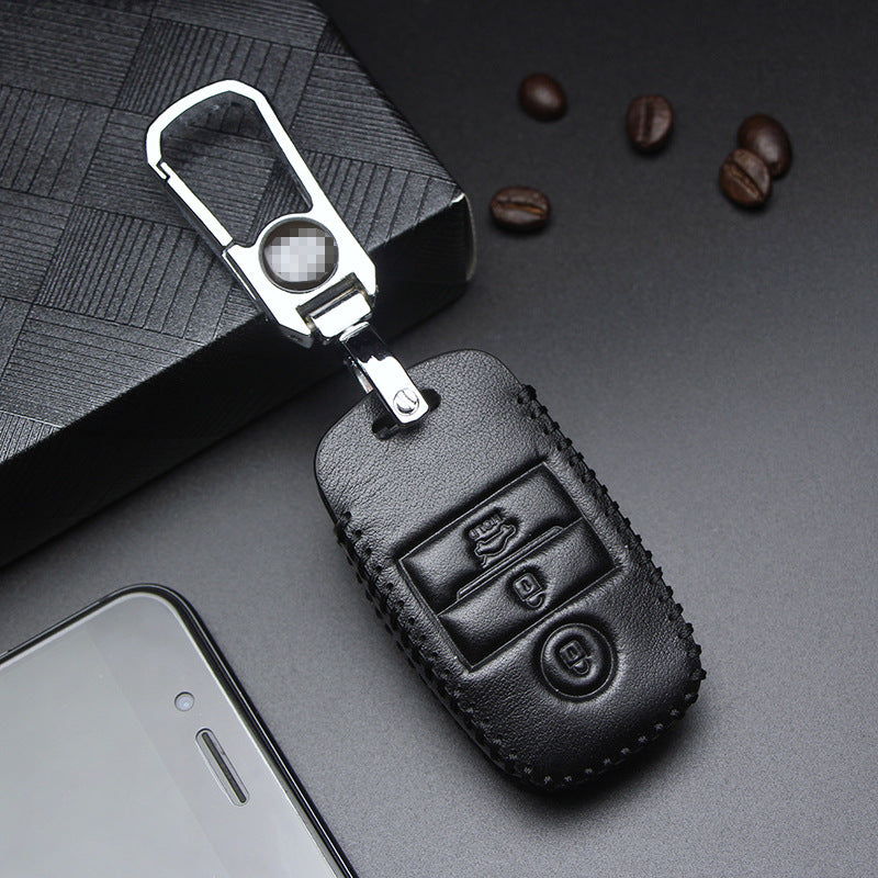 Genuine Leather Car Key Fob Cover | Premium Real Leather Protective Case