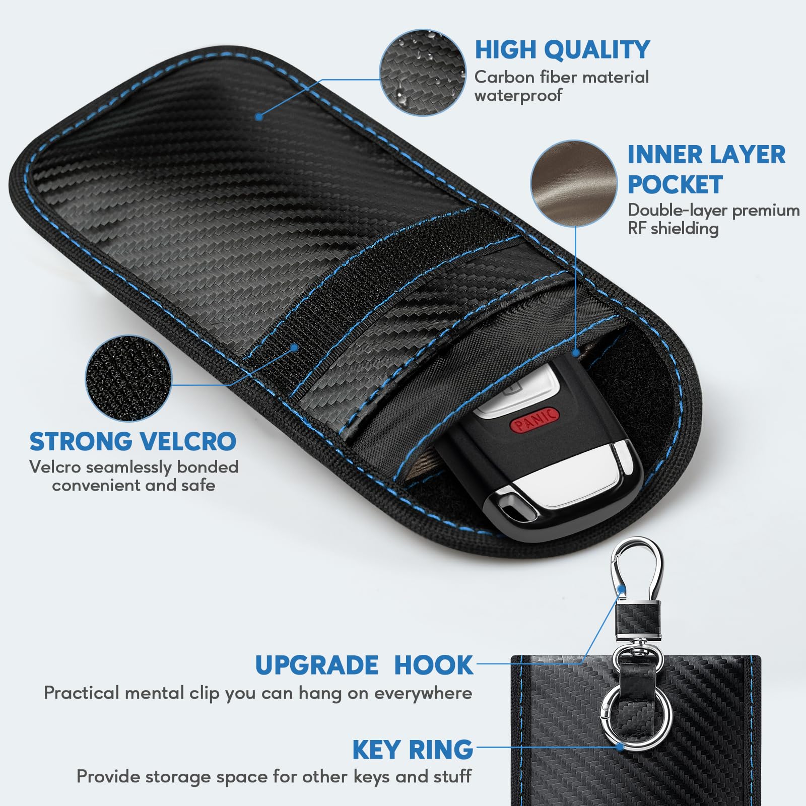 Faraday Bag Key Fob Protector | RFID Signal Blocking Pouch for Car Anti-Theft Security