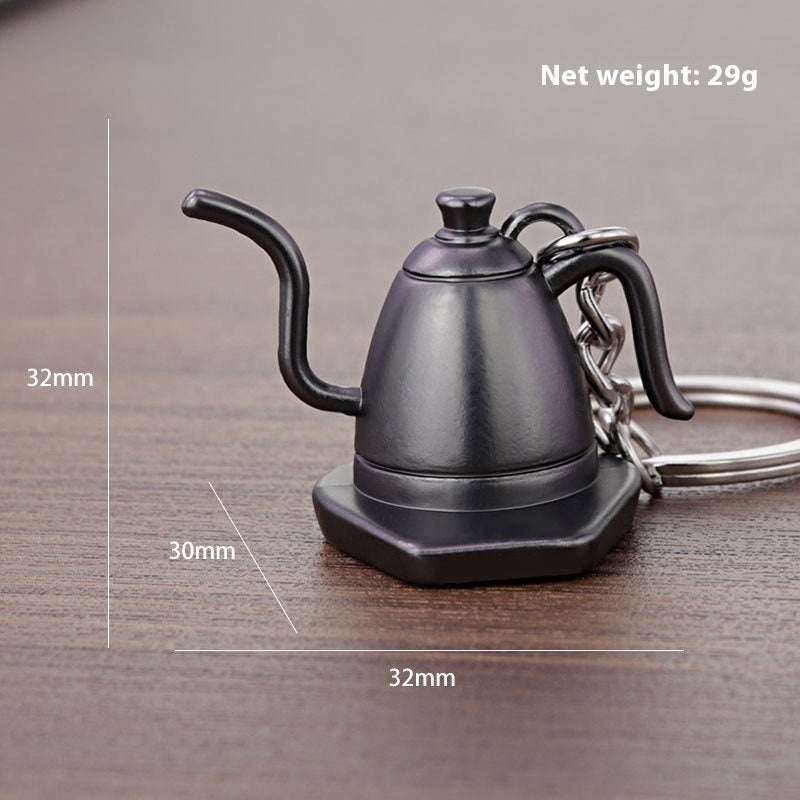 Metal 3D Coffee Keychain Durable Zinc Alloy Car Key Pendant Espresso Machine Replica Unique Coffee Lover Gift