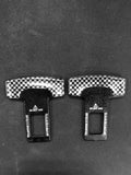 Premium Metal Seat Belt Clip | Carbon Fiber Texture Aluminum Safety Stopper