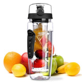32Oz Fruit Infuser Water Bottle BPA Free Plastic Sport Drink Bottle Leakproof Water Fruit Infusing Shaker Large Capacity Juice