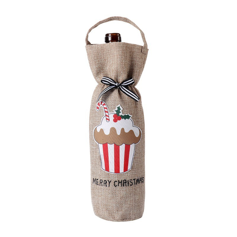 Christmas Bottle Cover Decoration Festive Wine & Spirits Sleeve Holiday Table Decor Supplies Reusable Gift Bag