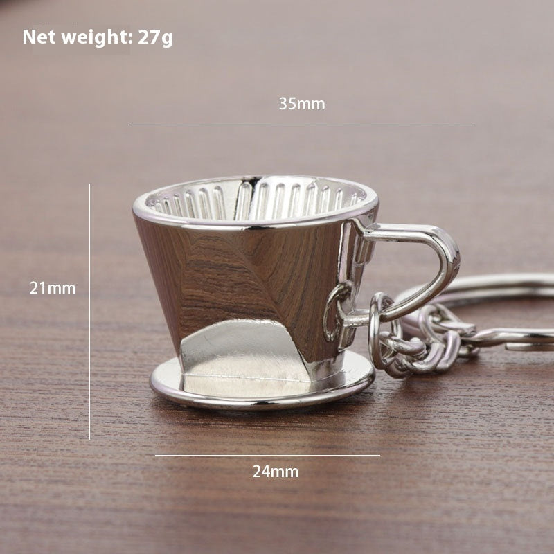 Metal 3D Coffee Keychain Durable Zinc Alloy Car Key Pendant Espresso Machine Replica Unique Coffee Lover Gift