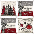 Merry Christmas Cushion Cover Xmas Decor Pillowcase for Home New Year Gift & Sofa Ornament Holiday Decoration