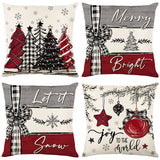 Merry Christmas Cushion Cover Xmas Decor Pillowcase for Home New Year Gift & Sofa Ornament Holiday Decoration