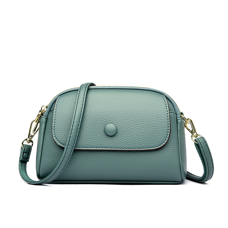 Lightweight Soft Leather Crossbody Bag | Convertible One-Shoulder Purse