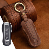 Authentic Leather Retro Key Cover | Vintage Style Key Fob Bag Buckle
