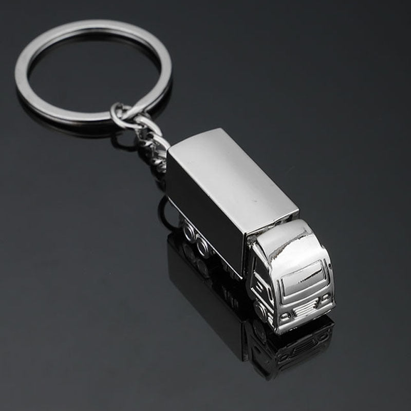3D Truck Model Metal Keychain | Creative Vehicle Pendant & Car Accessory