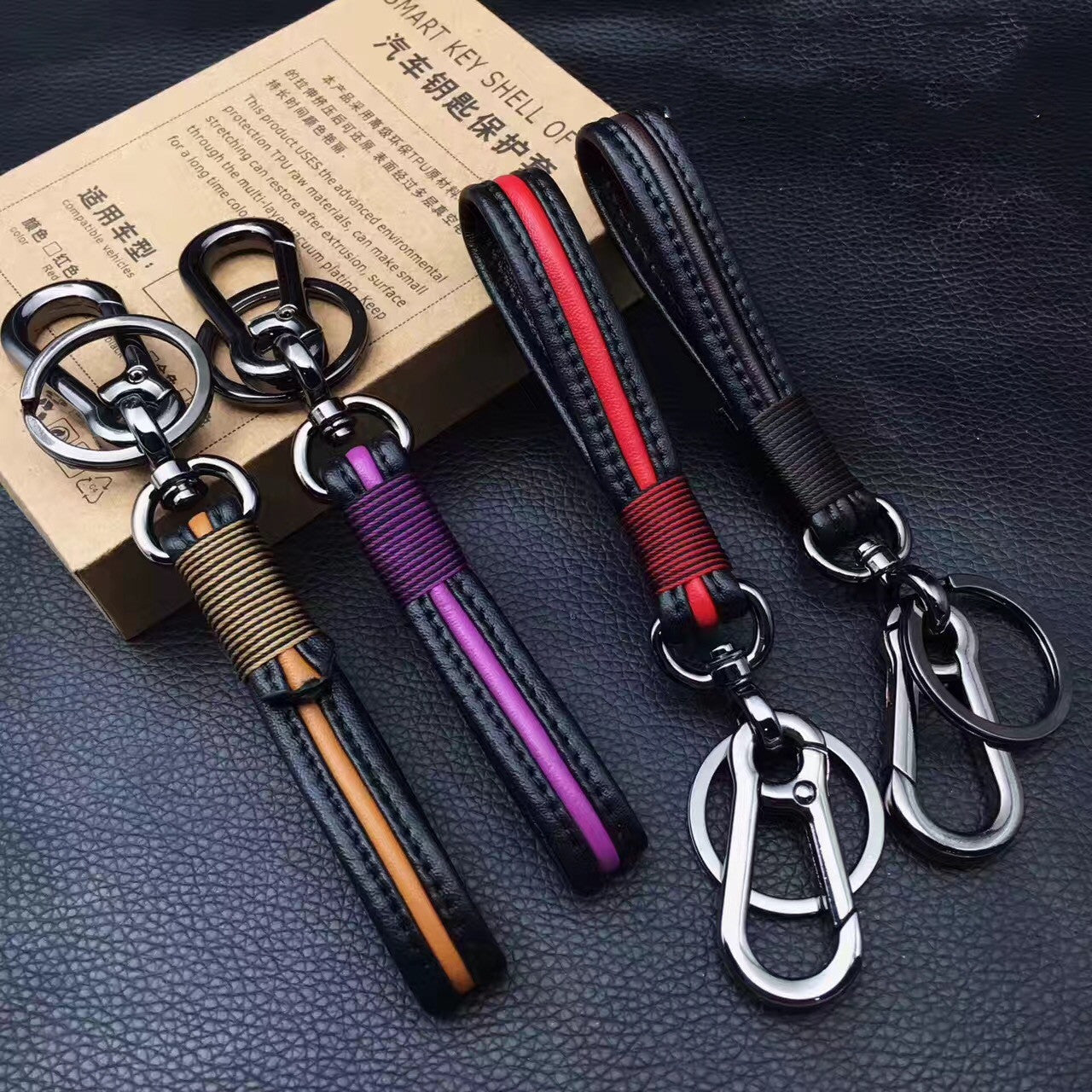 Luxury Handmade Leather Keychain | High-End Original Key Fob Accessory