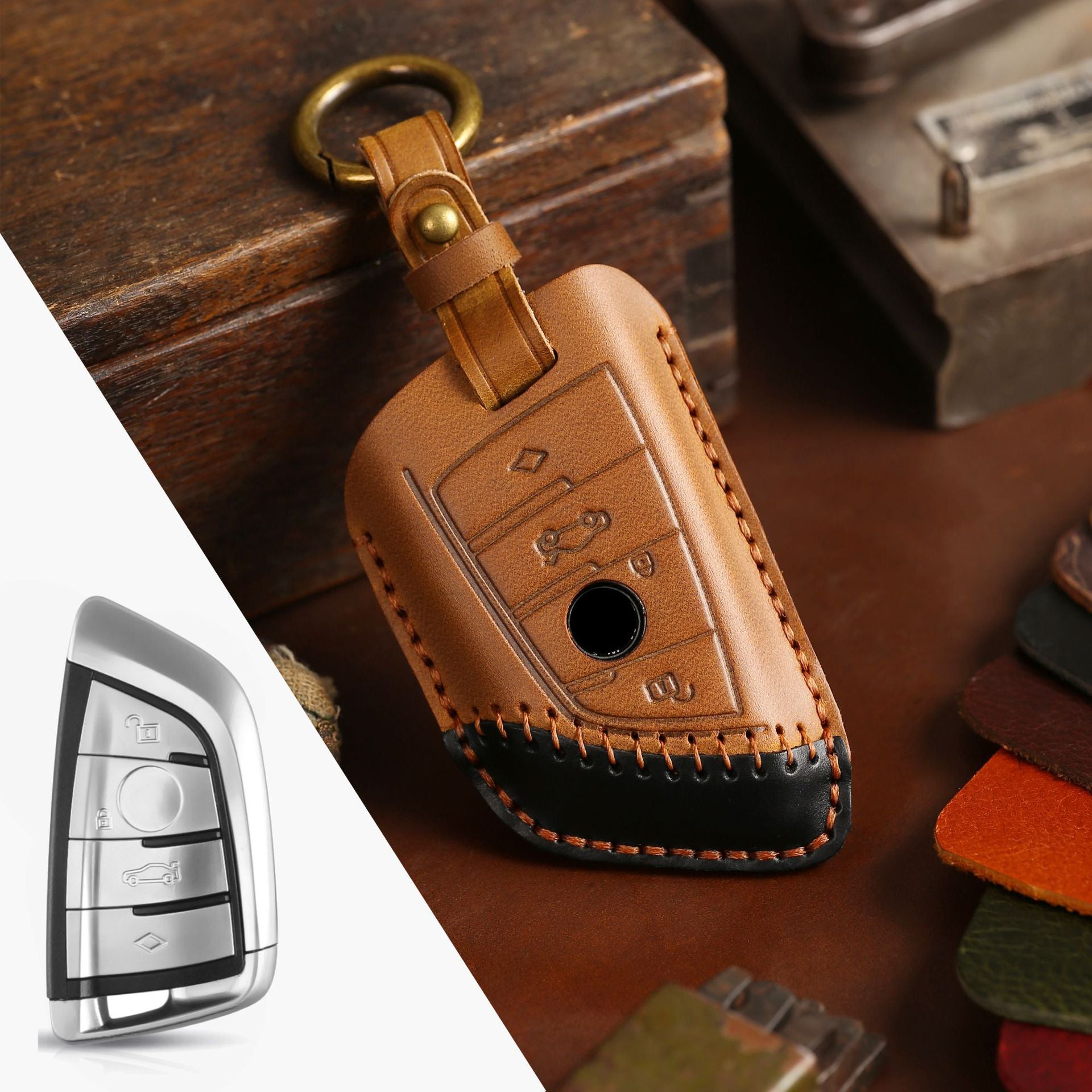 High-Quality Genuine Leather Car Key Pouch | Newly Designed Protective Sleeve