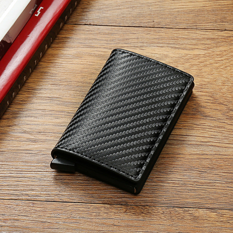 RFID Blocking Carbon Fiber Men's Wallet - Slim Aluminum Alloy Minimalist Card Holder