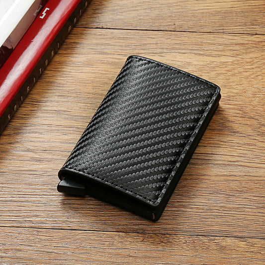RFID Blocking Carbon Fiber Men's Wallet - Slim Aluminum Alloy Minimalist Card Holder