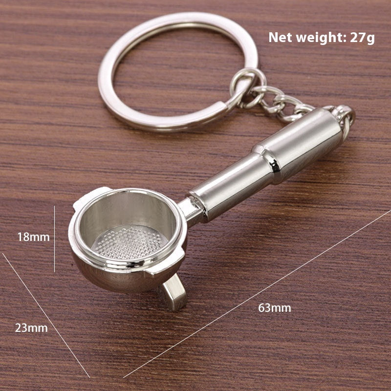 Metal 3D Coffee Keychain Durable Zinc Alloy Car Key Pendant Espresso Machine Replica Unique Coffee Lover Gift