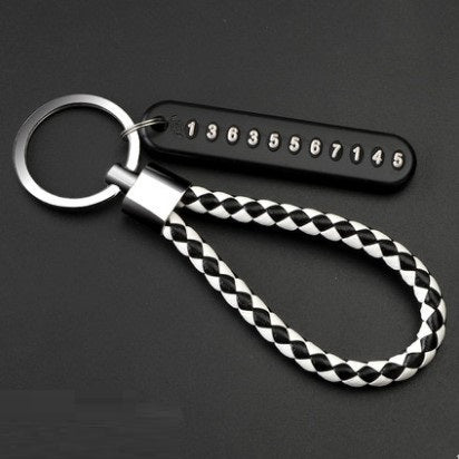 Anti-lost Number Plate Car Keychain Custom Phone Number Key Ring Metal Key Fob Pendant Auto Accessory Gift Safety Key Holder