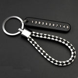 Anti-lost Number Plate Car Keychain Custom Phone Number Key Ring Metal Key Fob Pendant Auto Accessory Gift Safety Key Holder