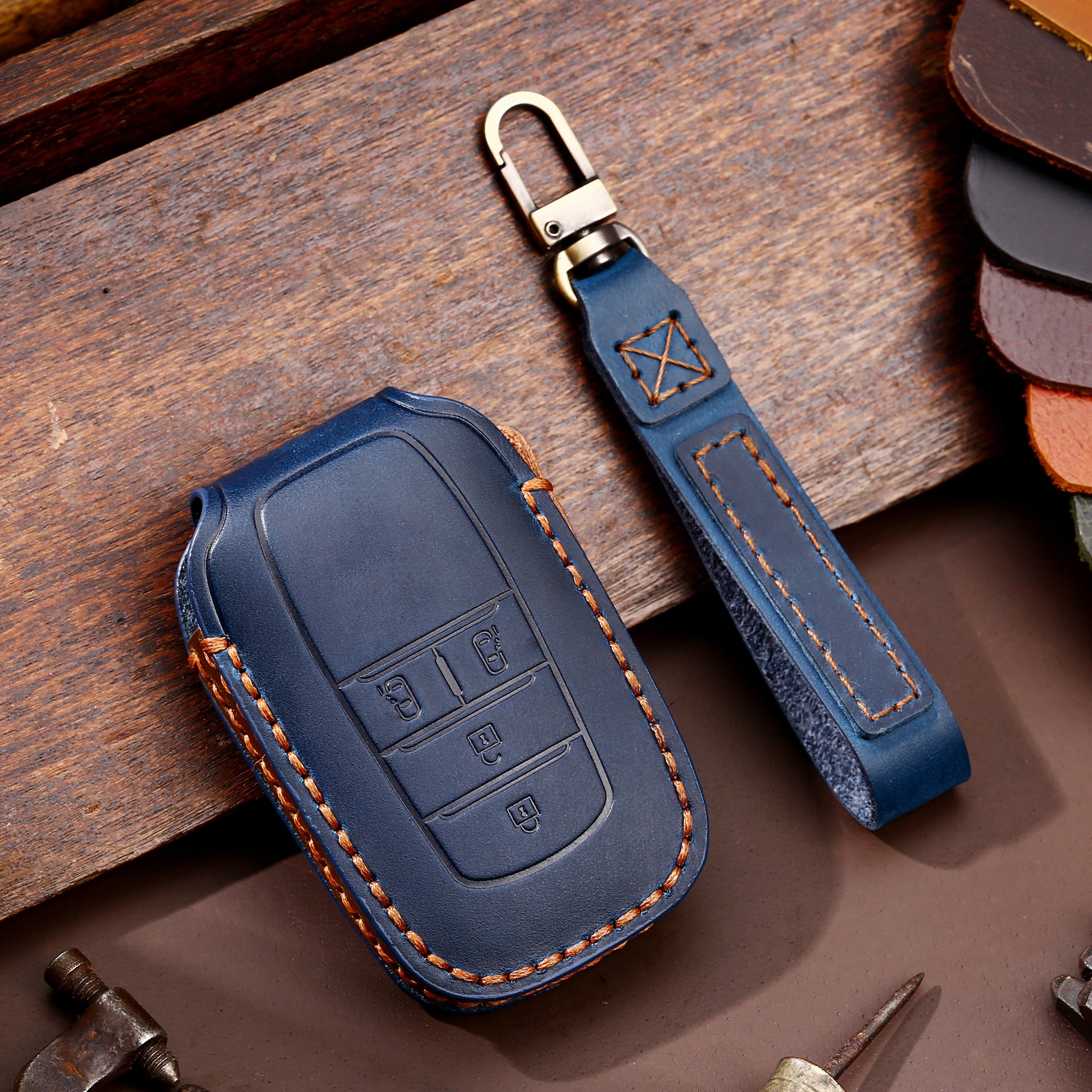 Genuine Leather Car Key Cover | High-End Luxury Key Fob Protector