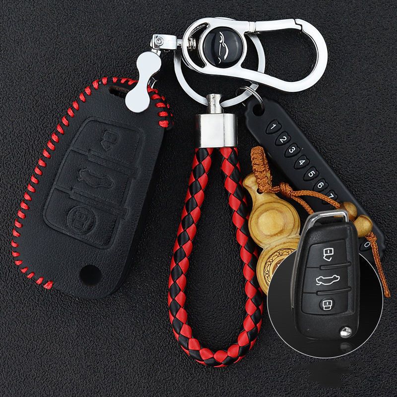 Customizable Genuine Leather Car Key Cover | DIY Modification Key Fob Case