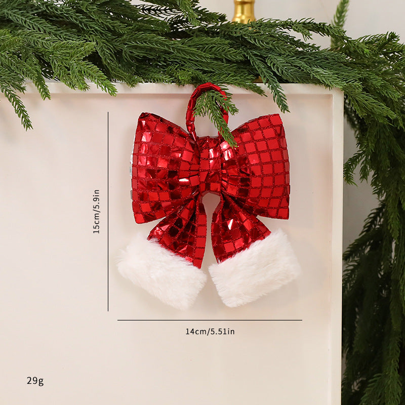 Mirror Bow Christmas Tree Decoration Reflective Ornament for Tree Shiny Festive Xmas Decor Unique Gift
