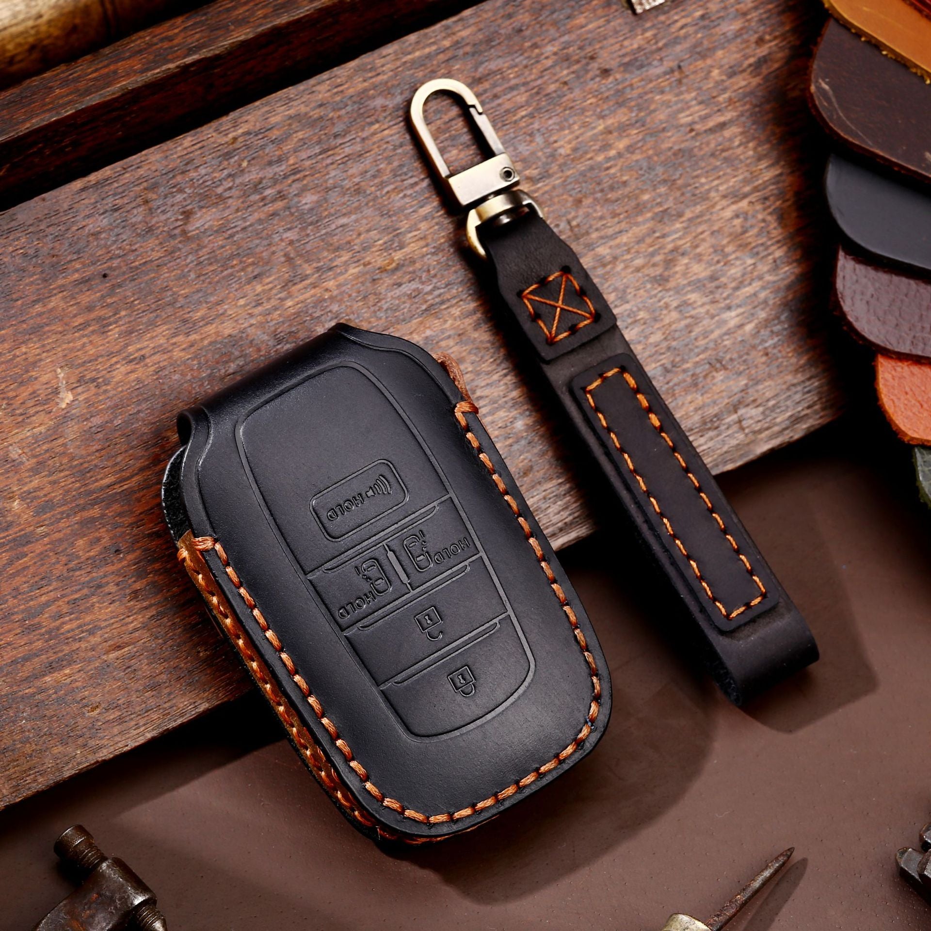 Genuine Leather Car Key Cover | High-End Luxury Key Fob Protector