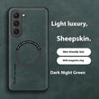 Luxury Sheepskin Leather Phone Case | Magnetic Car Mount & Wireless Charging Cover