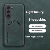 Luxury Sheepskin Leather Phone Case | Magnetic Car Mount & Wireless Charging Cover