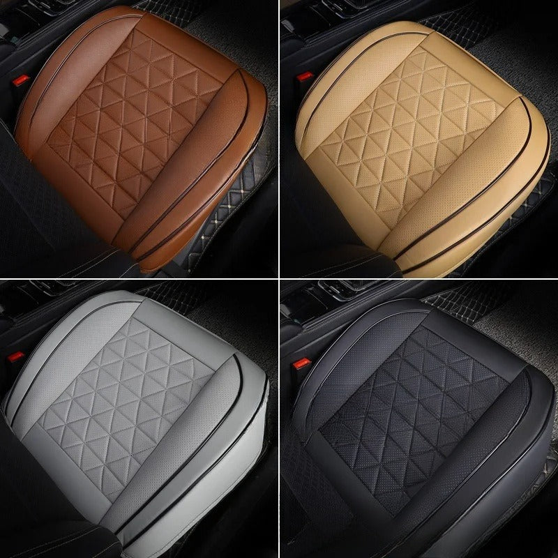 Premium All-Season Napa Leather Car Seat Cushion | Universal Full Cover