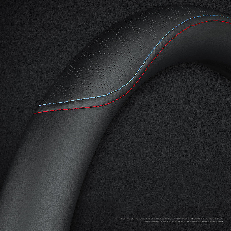 Genuine Leather Car Steering Wheel Cover | Four Seasons Universal Non-Slip Grip