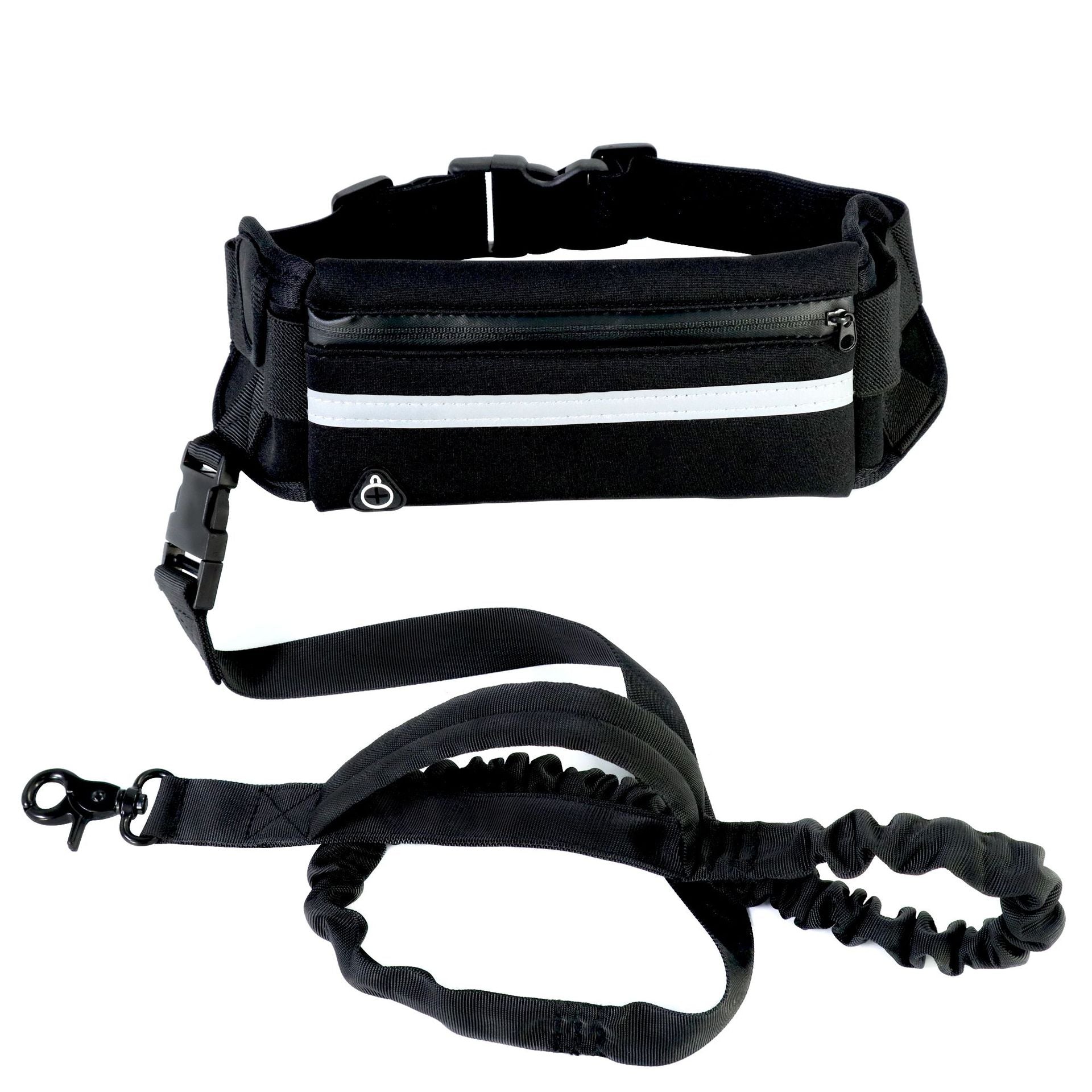 Hands Free Dog Leash & Training Belt $\vert$ Shock Absorbing Bungee for Large Dogs (Up to 180lbs) $\vert$ Includes Phone Pocket & Water Bottle Holder
