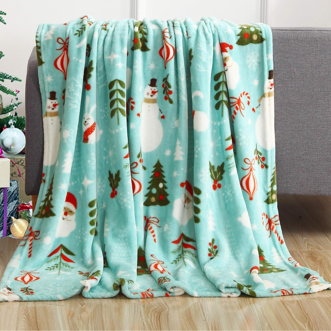 Christmas Style Blanket Cozy Holiday Gift for Home Festive Winter Throw Xmas Decor