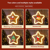 Christmas LED Star Light Decoration Festive Pendant Ornament for Window & Door Holiday Atmosphere Lights Xmas Party Decor
