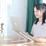 Portable Laptop Cooling Rack Folding Adjustable Computer Stand Ergonomic Riser for Desktop & Travel Increase Shelf Height