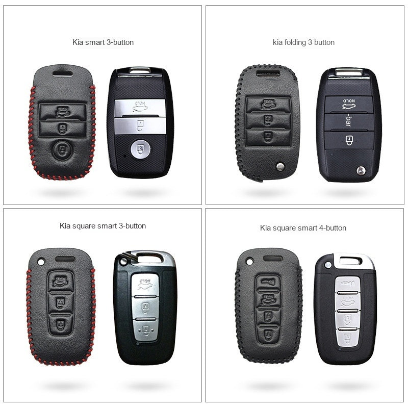 Genuine Leather Car Key Fob Cover | Premium Real Leather Protective Case