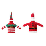 Knitted Christmas Wine Bottle Cover Holiday Decoration Sweater Xmas New Year Dinner Table Decor Santa & Elf Clothes