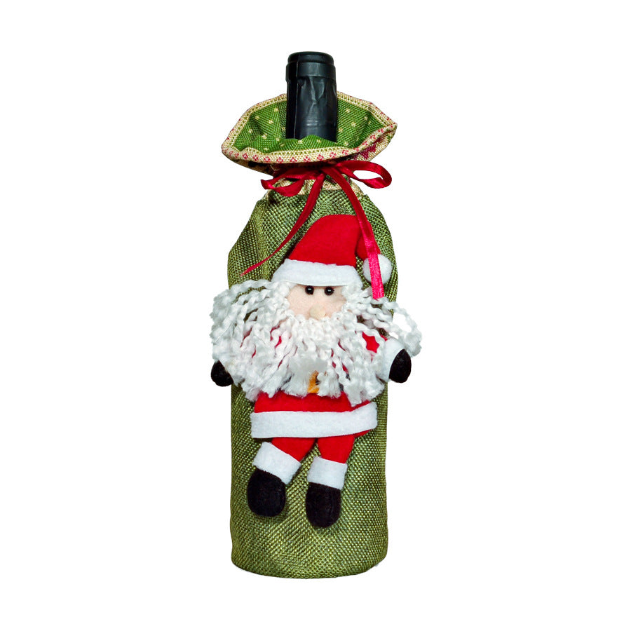Festive Christmas Wine Bottle Cover & Gift Box Decoration Holiday Present Packaging Quick Dress Up
